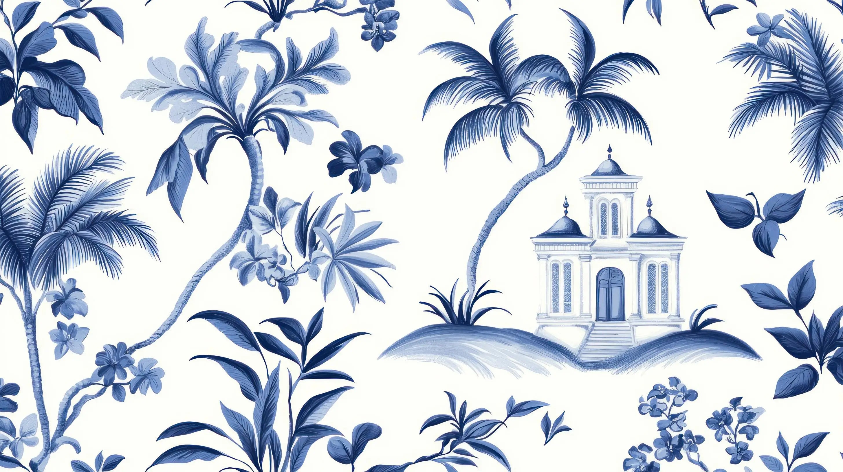 Blue palm wallpaper