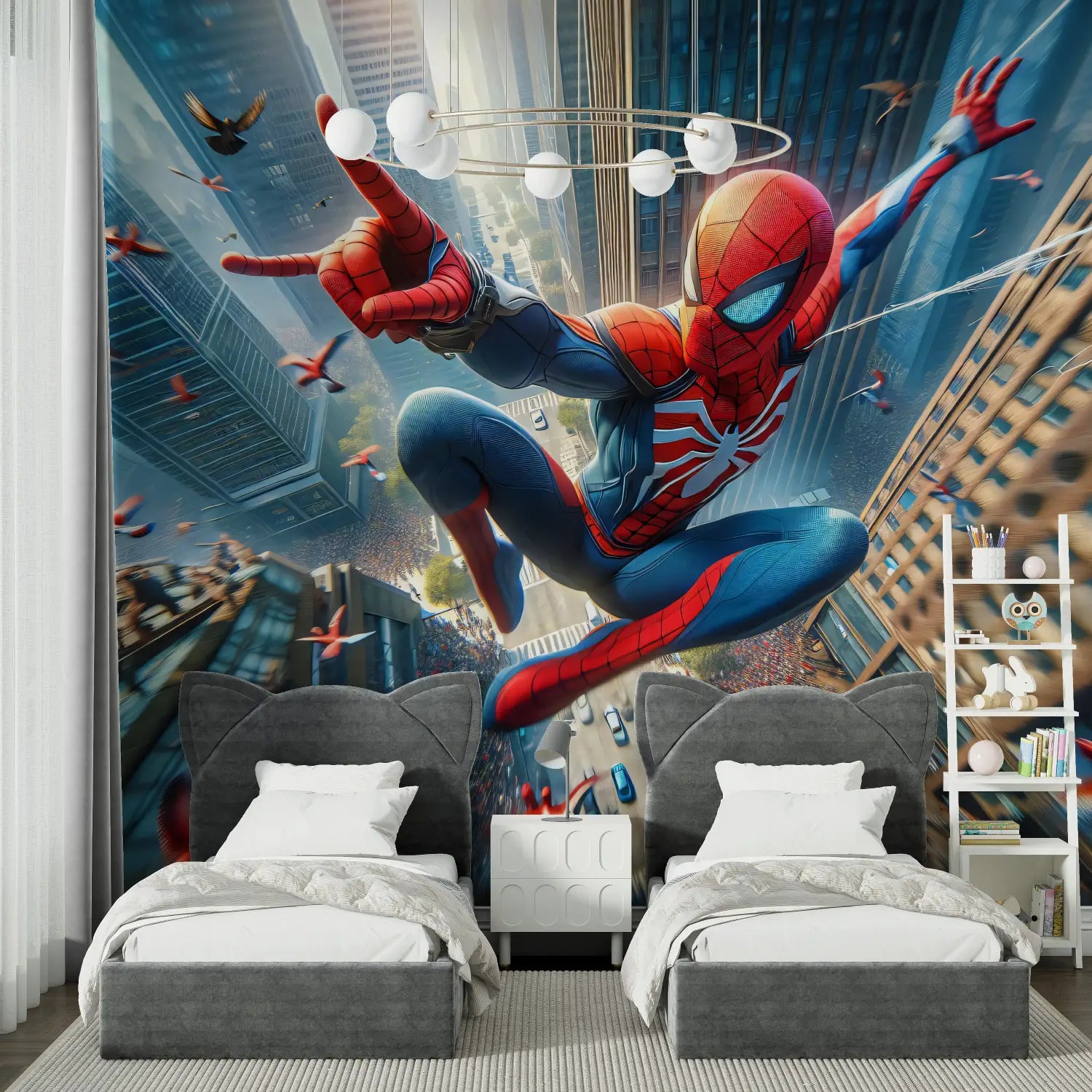 Papier Peint Spiderman Dynamique - tapisserie hero