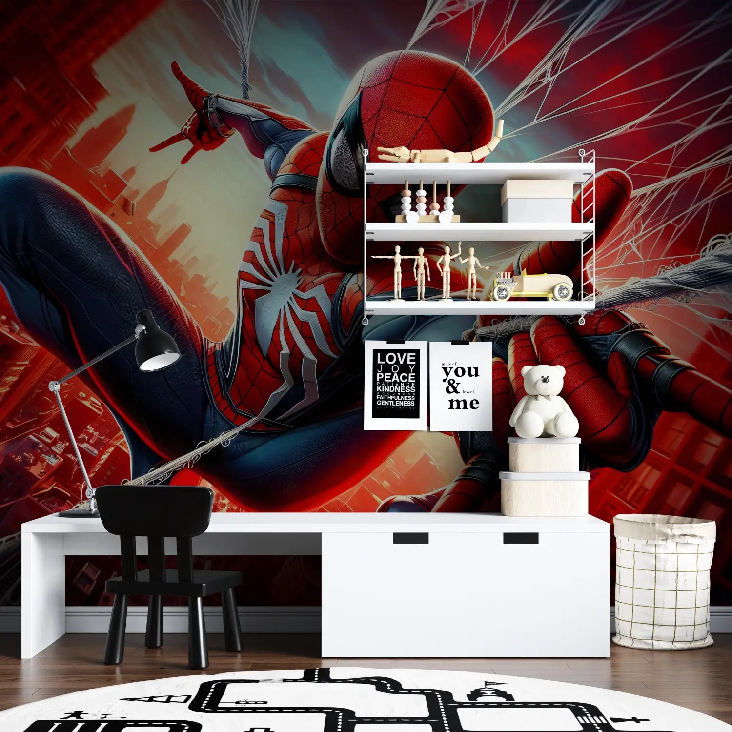 Papier Peint Spiderman Rouge - tapisserie hero