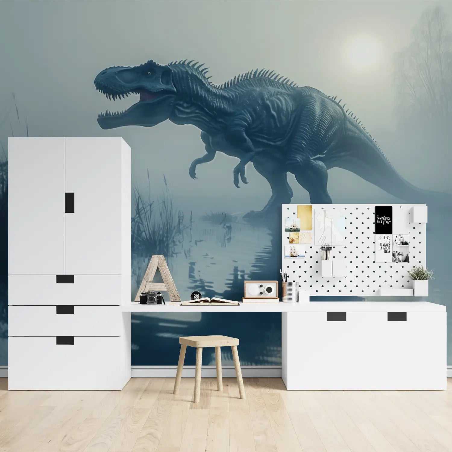 Trex Wallpaper im Nebel - Second Image