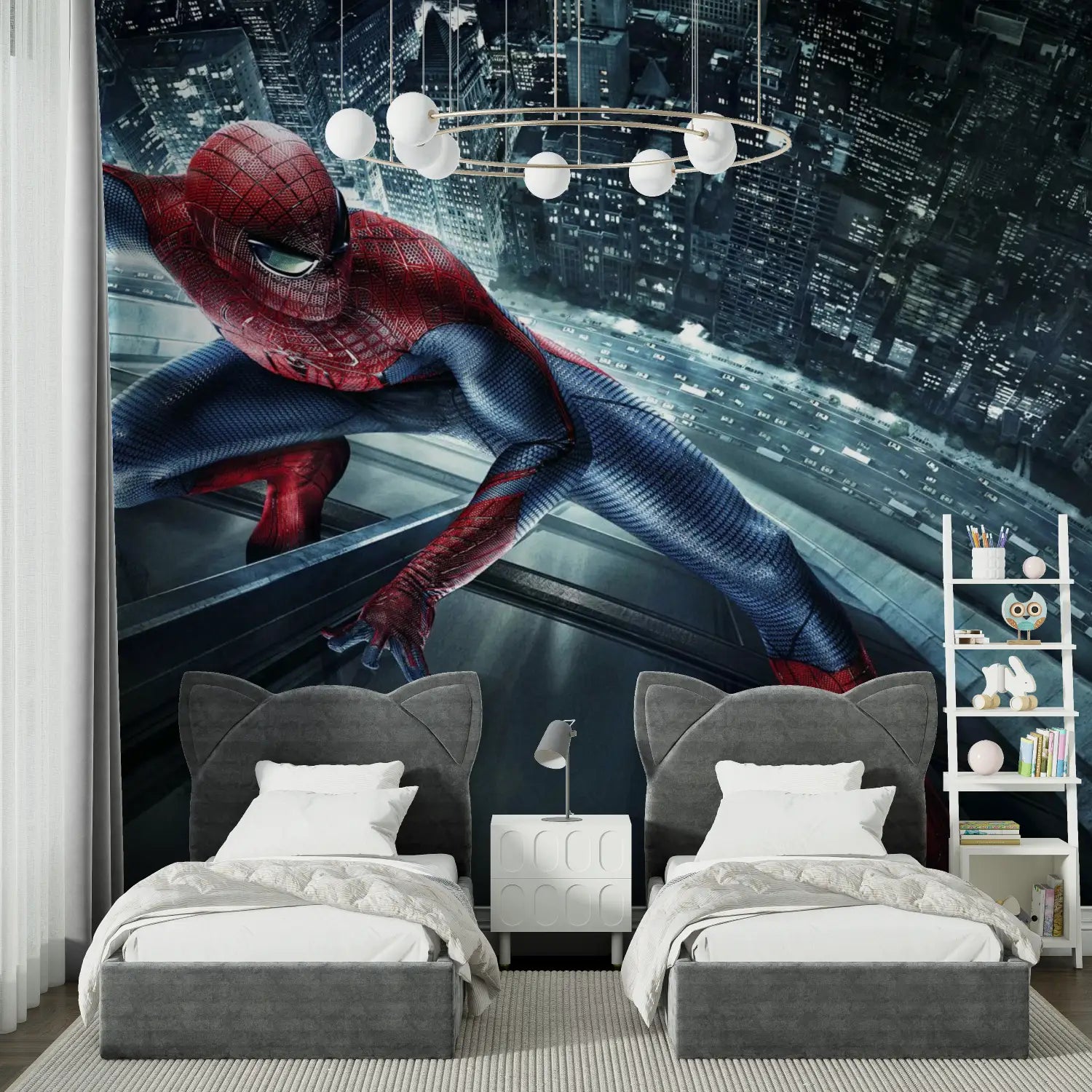 Papier Peint The Amazing Spiderman - chambre garçon lit