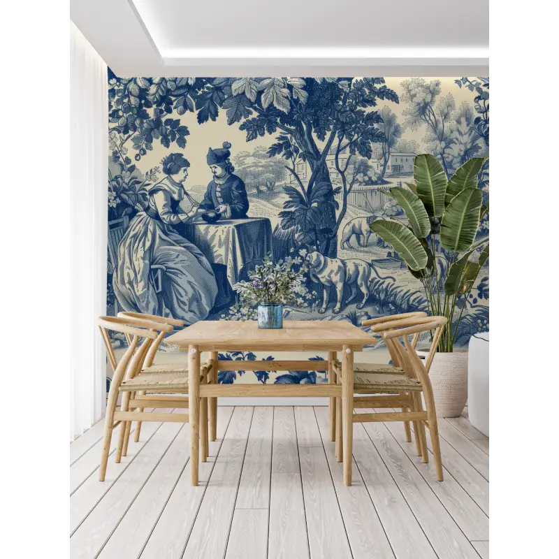 Antique Toile De Jouy Wallpaper - Second Image