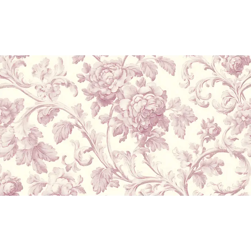 Papier Peint Toile De Jouy Rose Pale