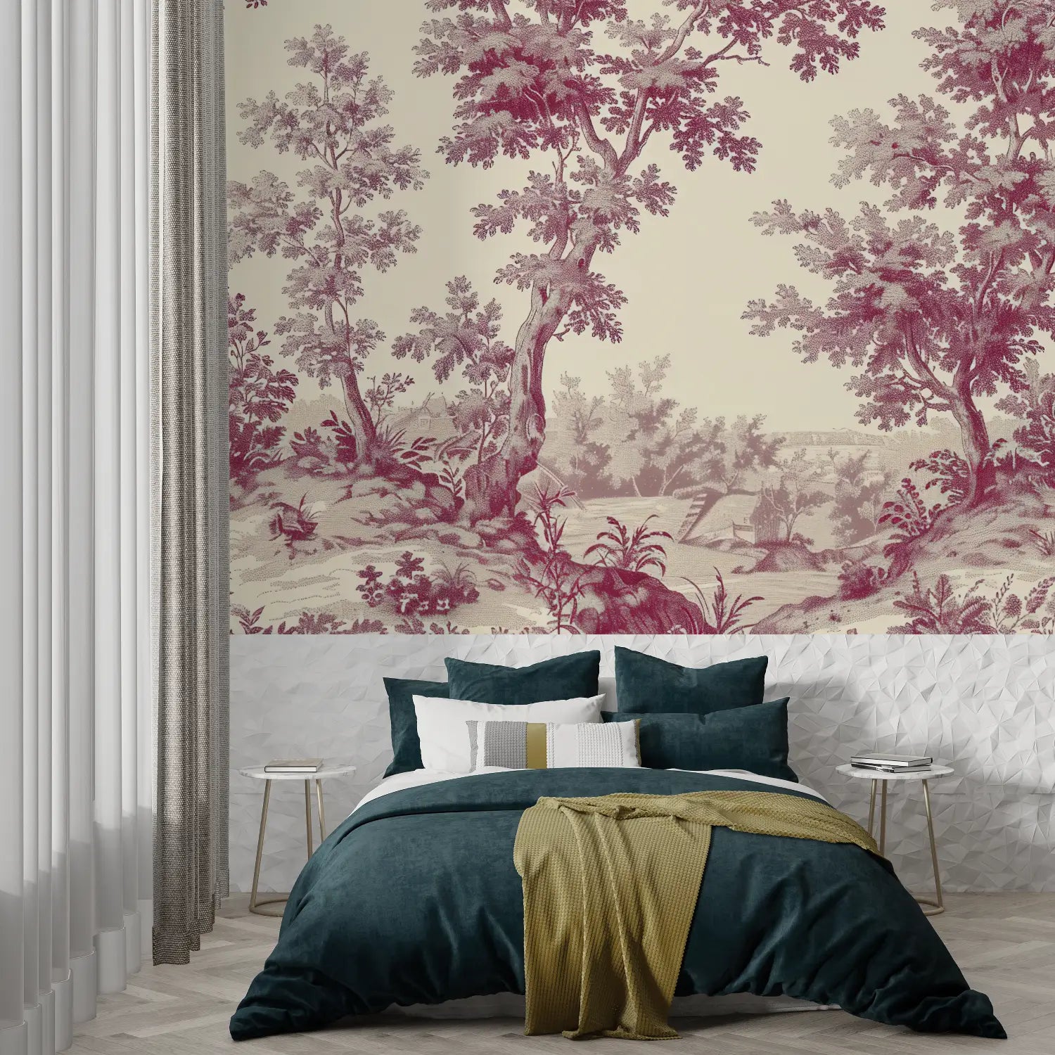 Toile De Jouy Vintage Landscape Wallpaper - Second Image