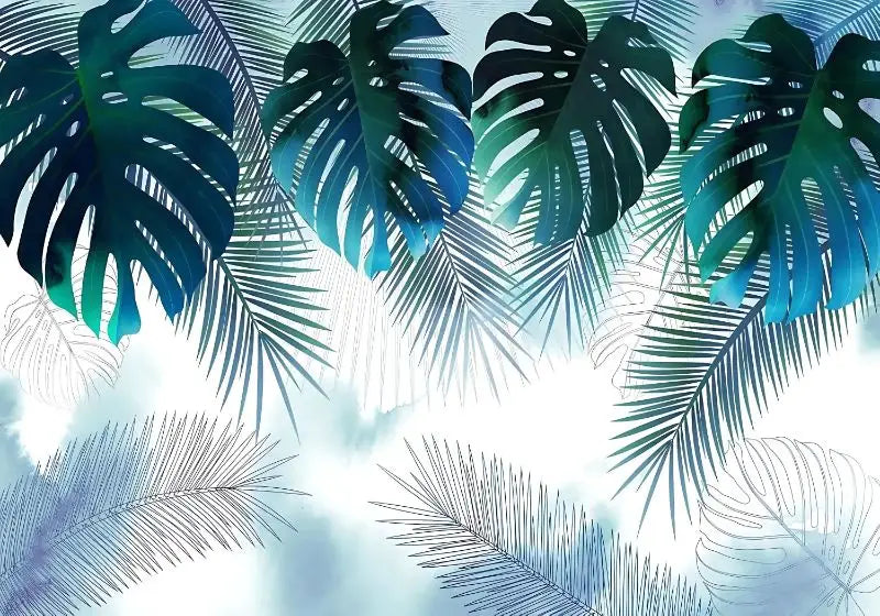 Blue Green Tropical Wallpaper