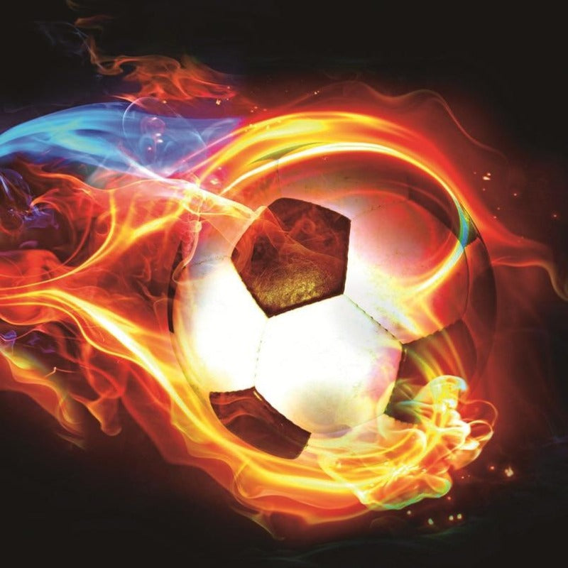 Fußball-Hintergrundbild <br/> Fußball in Flammen