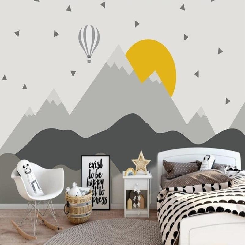 Scandinavian Yellow and Gray Wallpaper - Second Image