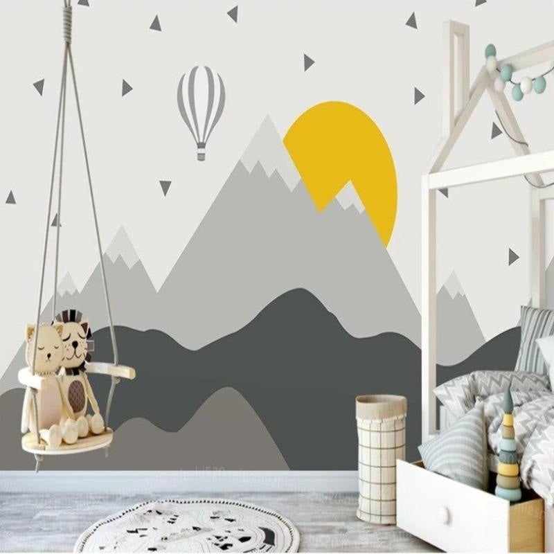 Scandinavian Yellow and Gray Wallpaper - Second Image