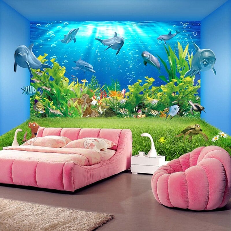 aquarium trompe l'oeil wallpaper - Second Image