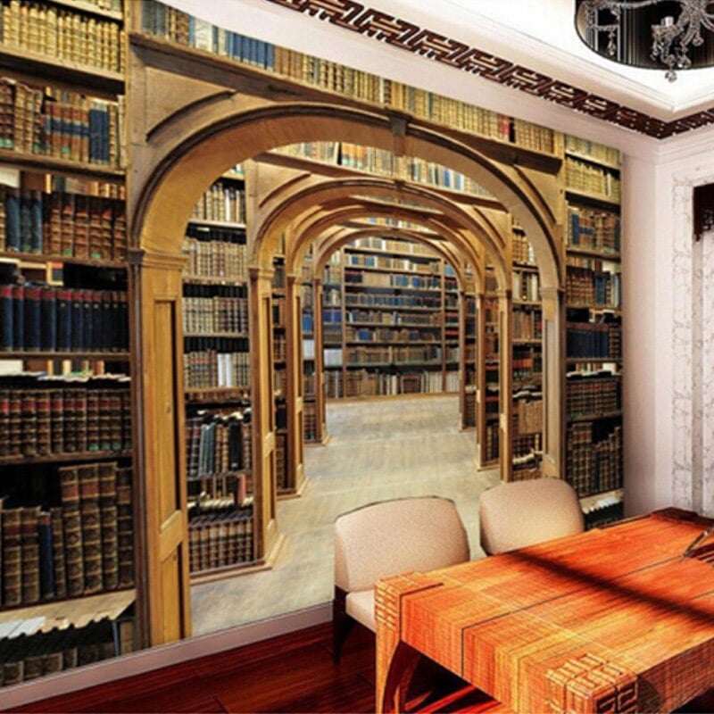 Trompe L'oeil-Bibliothekshintergrund - Second Image